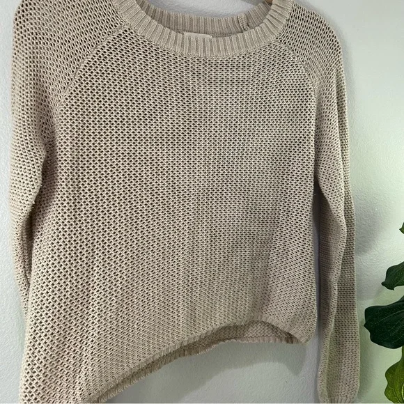 Urban outfitters Silence + Noise tan open knit sweater - Picture 2 of 8